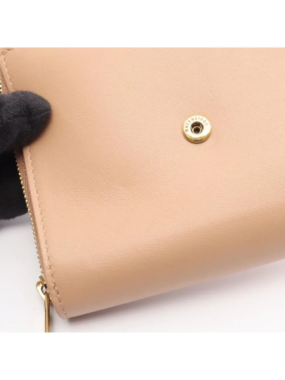 Balenciaga Trifold Wallet Envelope Light Beige Leather